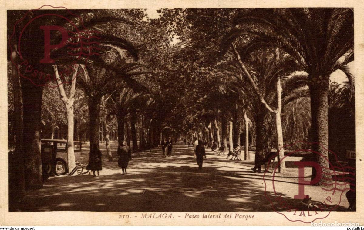 Postcards: MALAGA PASEO LATERAL DEL PARQUE ANDALUCIA MALAGA ESPA&Ntilde;A ESPAGNE