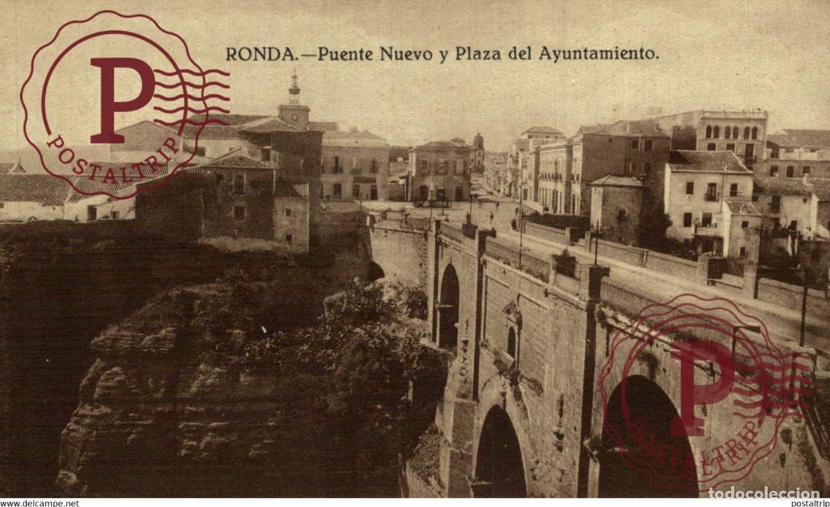 Postkarten: M&Aacute;LAGA. Ronda, Puente Nuevo y Plaza del Ayuntamiento