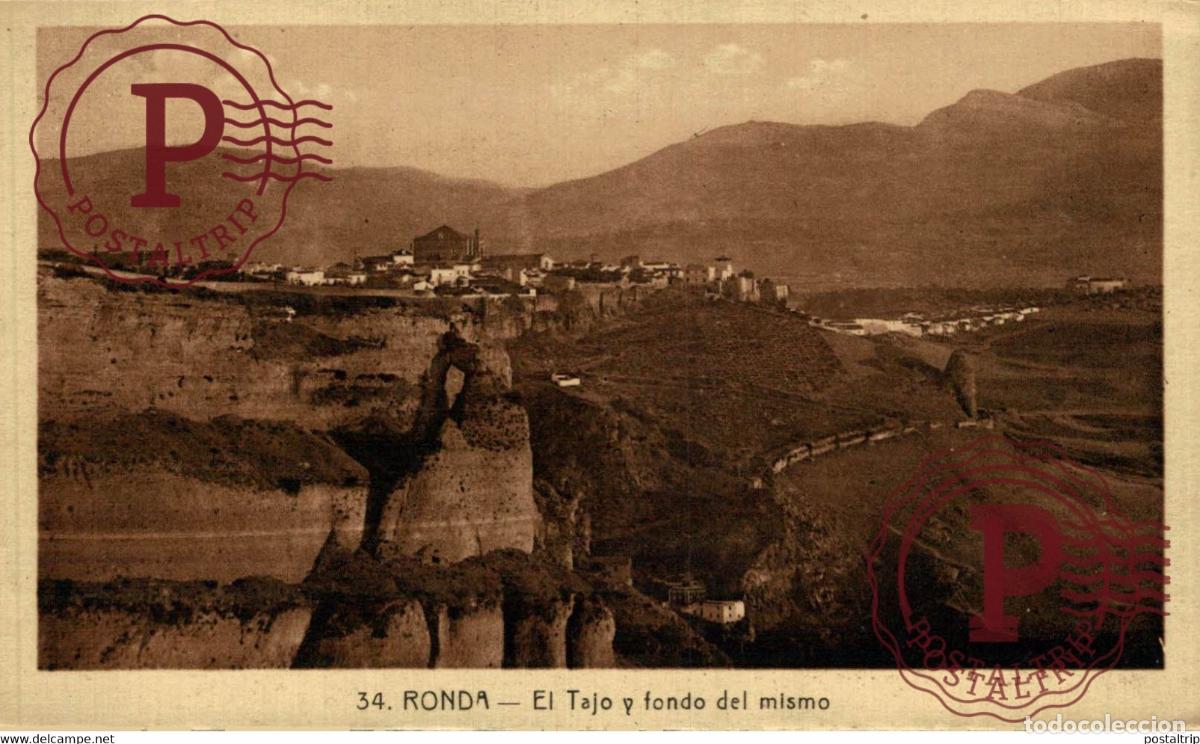 Cartes Postales: M&Aacute;LAGA. RONDA. TAJO Y FONDO DEL MISMO.