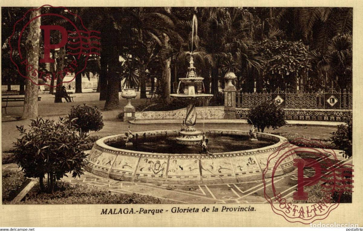 Cartes Postales: MALAGA PARQUE GLORIETA DE LA PROVINCIA L. ROISIN FOTOGRAFO ANDALUC&Iacute;A M&Aacute;LAGA SPAIN ESPAGNE