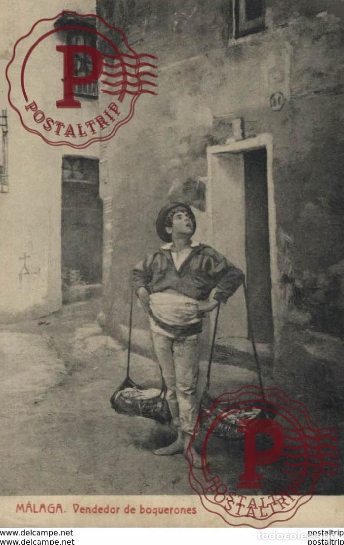 Postkarten: M&aacute;laga - Vendedor de boquerones. Andalucia Espa&ntilde;a