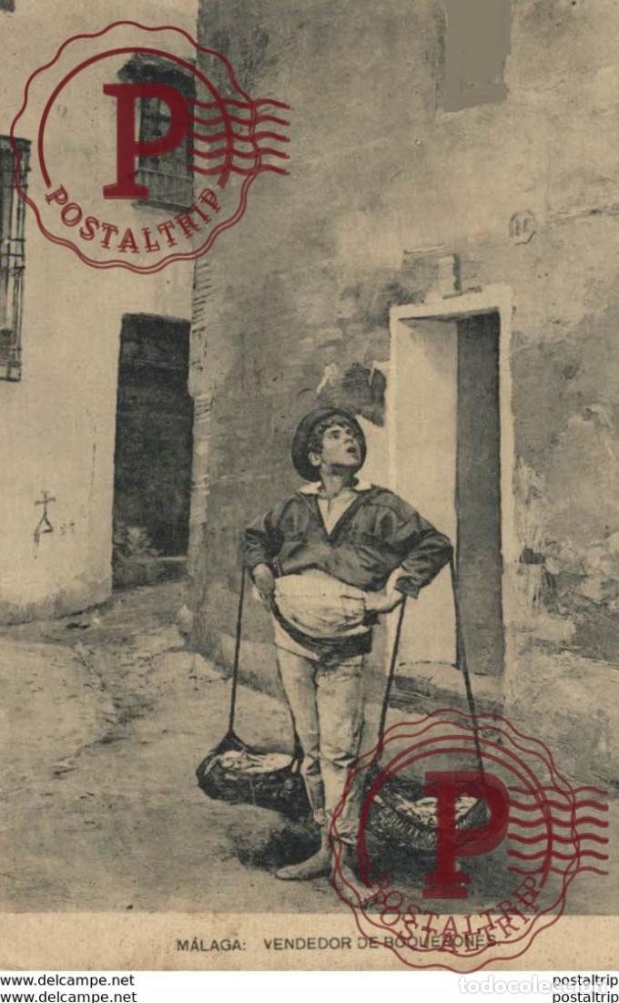Postales: M&aacute;laga - Vendedor de Boquerones. Andalucia Espa&ntilde;a