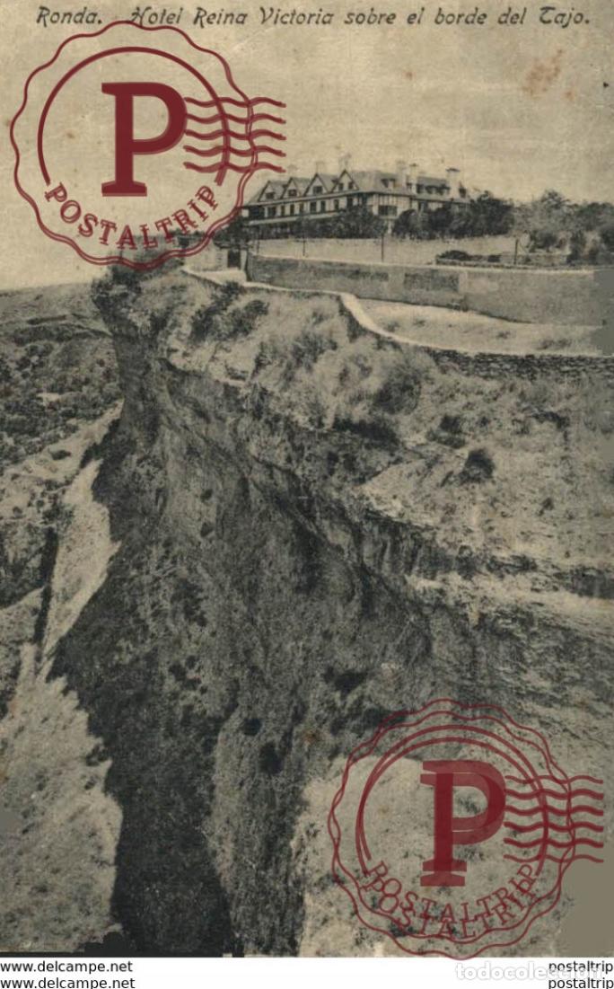 Postkarten: M&aacute;laga - Hotel Reina Victoria sobre el borde del Tajo. Andalucia Espa&ntilde;a