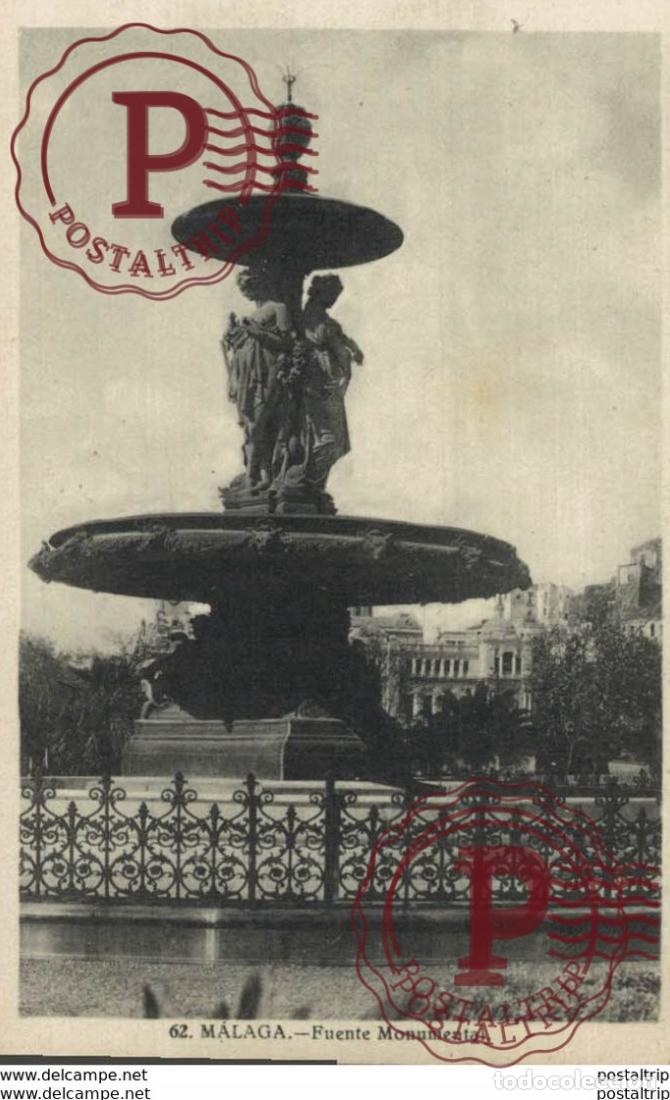 Postales: M&aacute;laga - Fuente Monumental. Andalucia Espa&ntilde;a