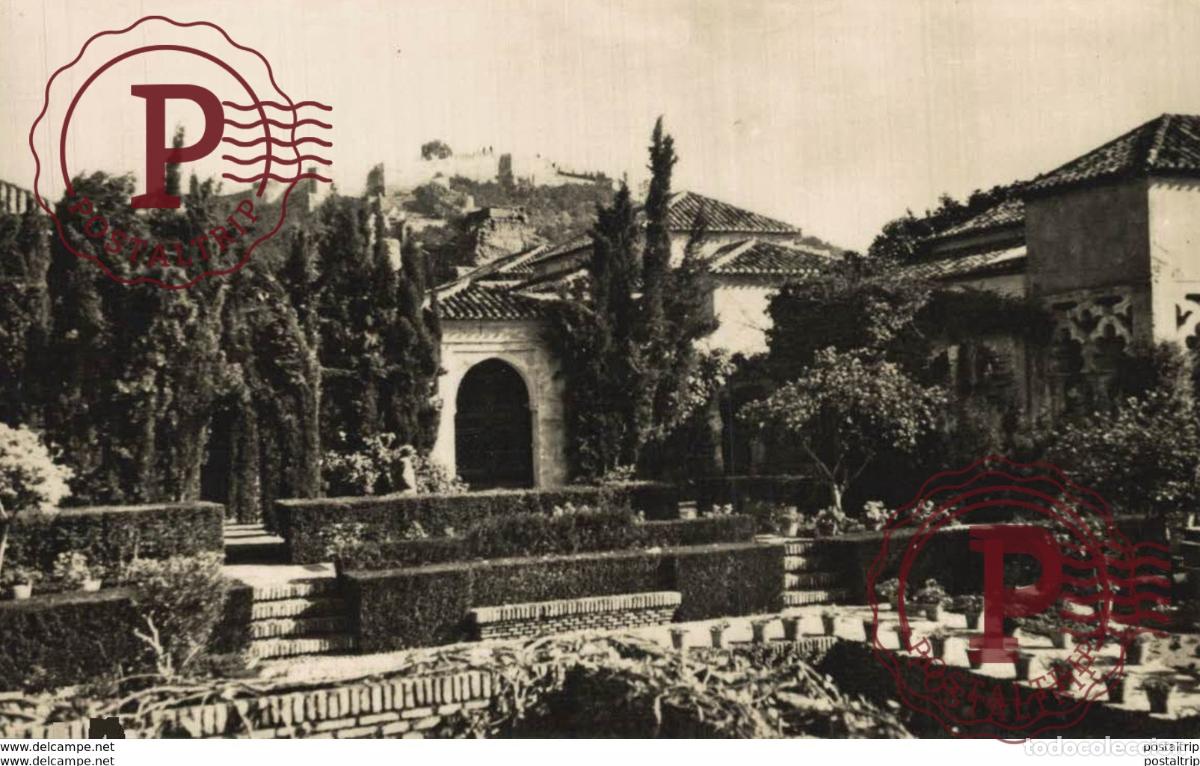 Postales: M&aacute;laga - Jardines de la Alcazaba. Andalucia Espa&ntilde;a