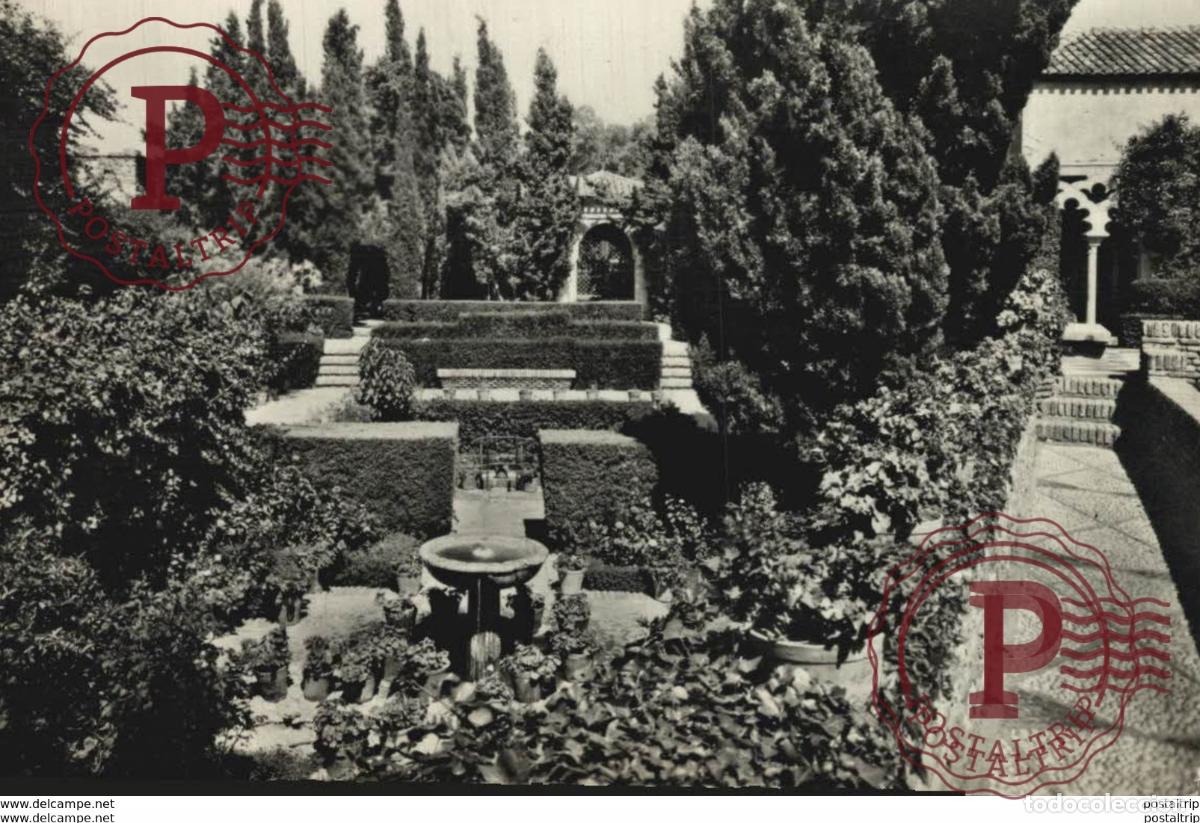 Postales: M&aacute;laga - Alcazaba, Jardines Interiores. Andalucia Espa&ntilde;a