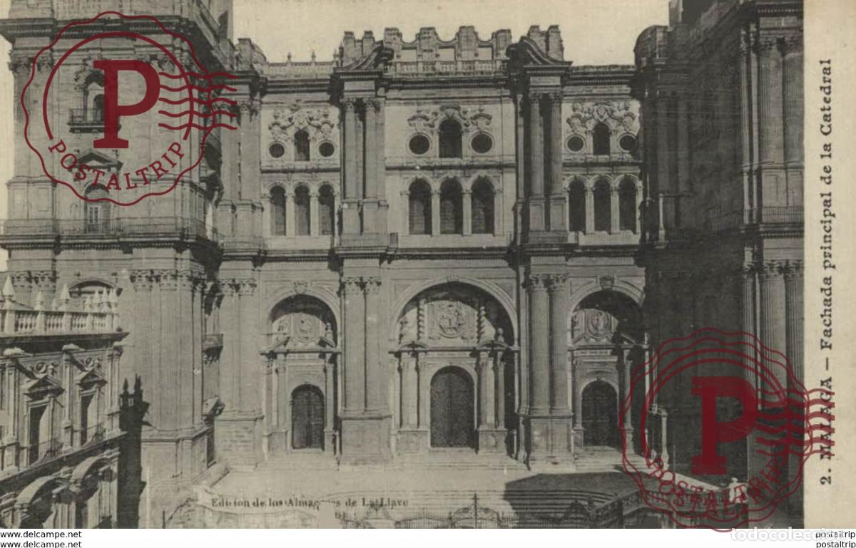 Postales: M&aacute;laga - Fachada de la Catedral. Andalucia Espa&ntilde;a
