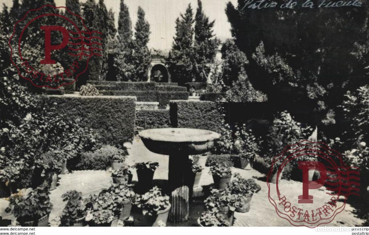 Postales: M&aacute;laga - Alcazaba, Patio de la Fuente. Andalucia Espa&ntilde;a