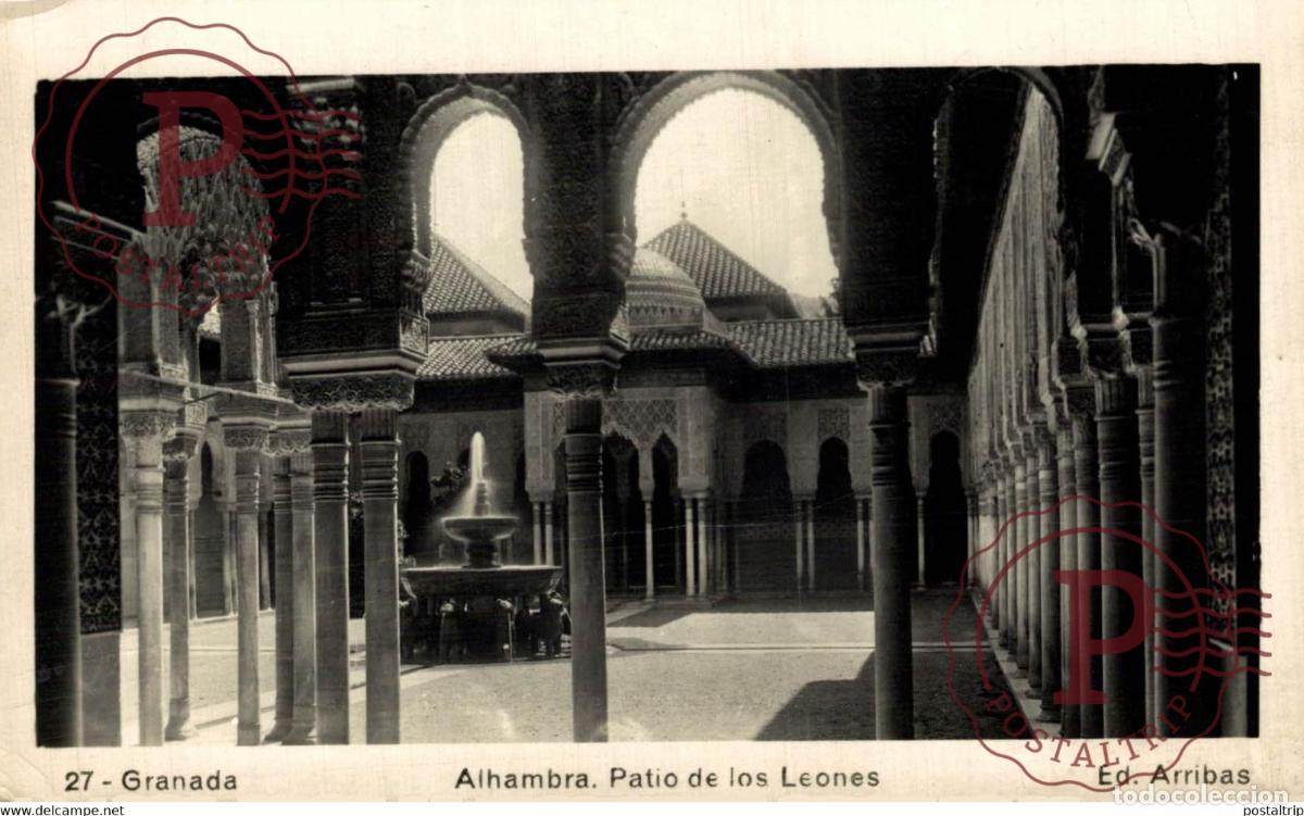 Postkarten: GRANADA ALHAMBRA PATIO DE LOS LEONES ANDALUCIA GRANADA ESPA&Ntilde;A ESPAGNE