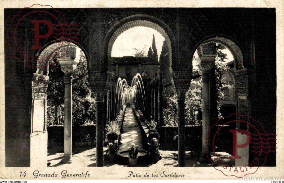 Cartoline: GRANADA GENERALIFE PATIO DE LOS SURTIDORES ANDALUCIA GRANADA ESPA&Ntilde;A ESPAGNE
