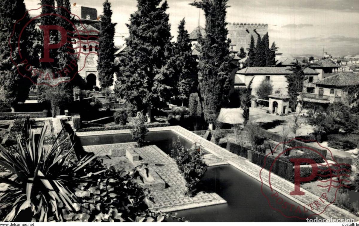 Postkarten: GRANADA ALHAMBRA JARDINES DEL PORTAL ANDALUCIA GRANADA ESPA&Ntilde;A ESPAGNE