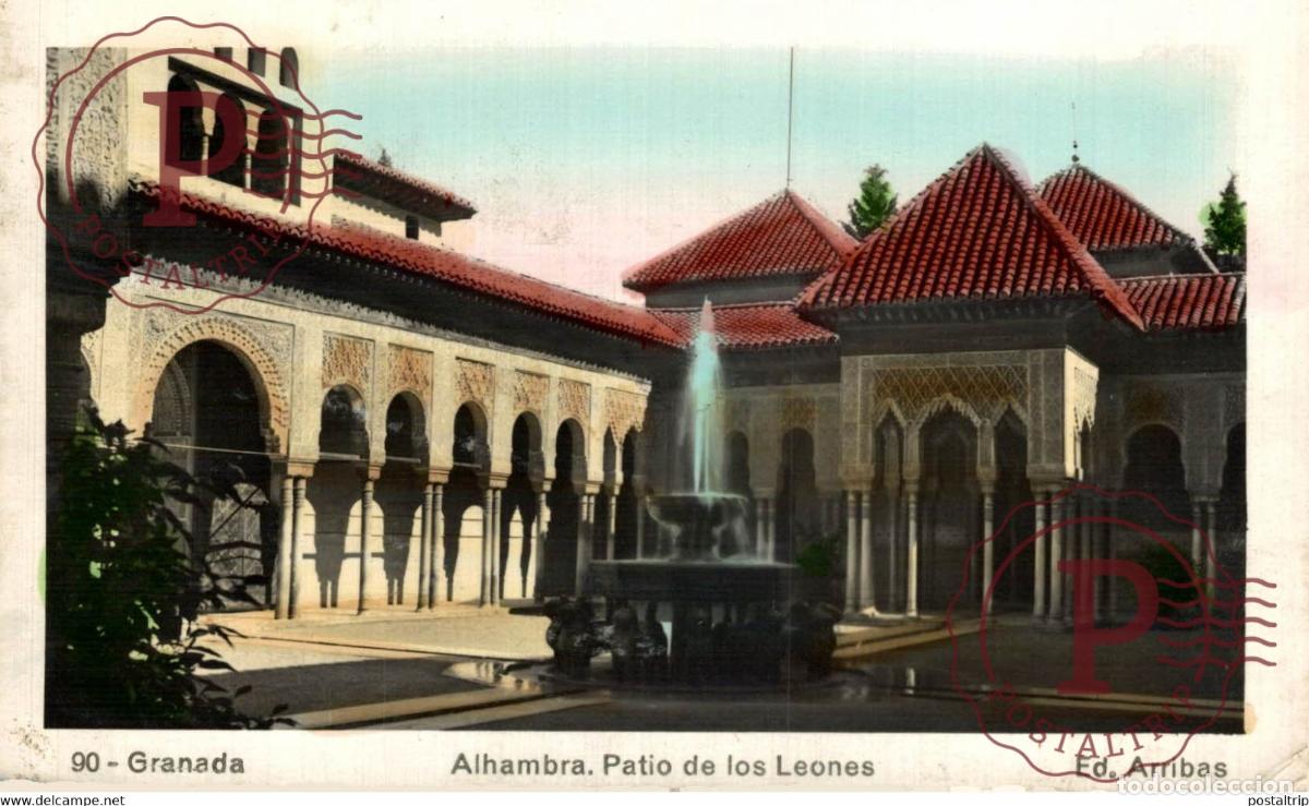 Postkarten: GRANADA ALHAMBRA PATIO DE LOS LEONES ANDALUCIA GRANADA ESPA&Ntilde;A ESPAGNE