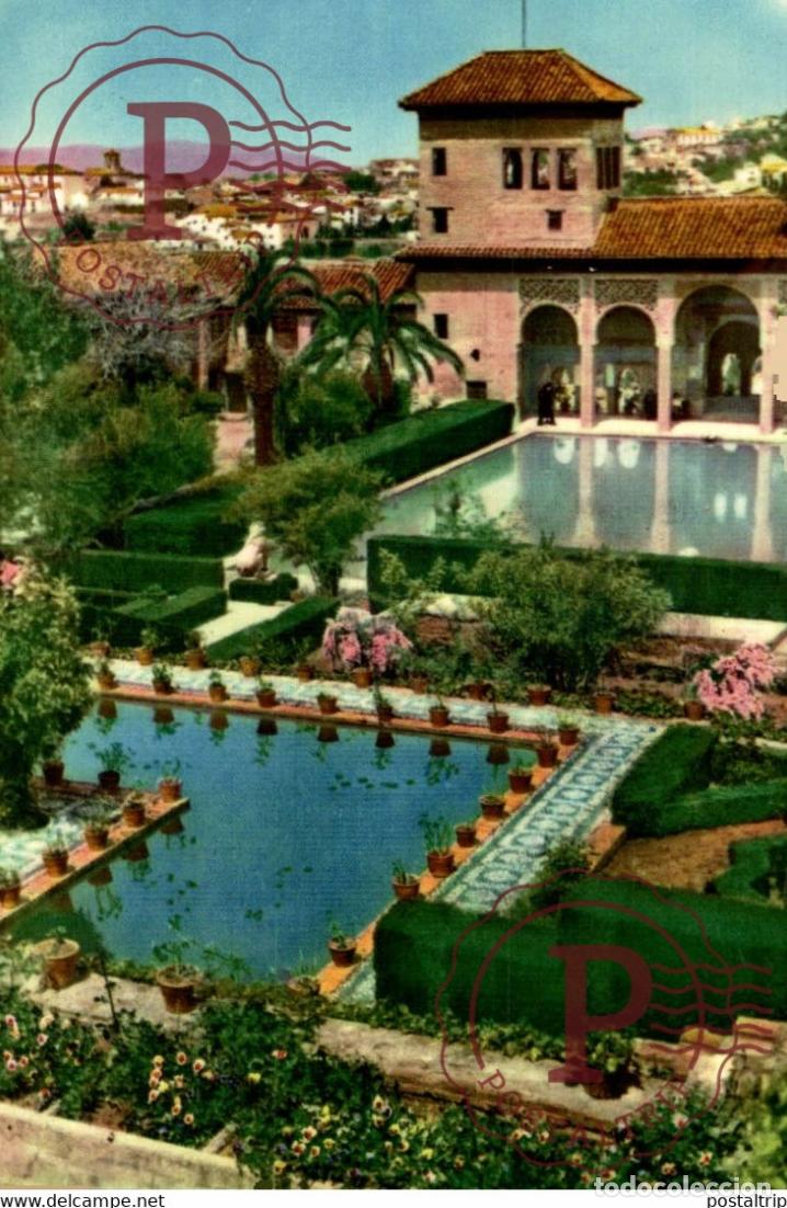 Postkarten: GRANADA ALHAMBRA JARDINES DEL PORTAL ANDALUCIA GRANADA ESPA&Ntilde;A ESPAGNE