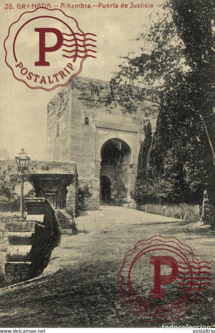 Postkarten: GRANADA ALHAMBRA, PUERTA DE JUSTICIA ANDALUC&Iacute;A ESPA&Ntilde;A ESPAGNE