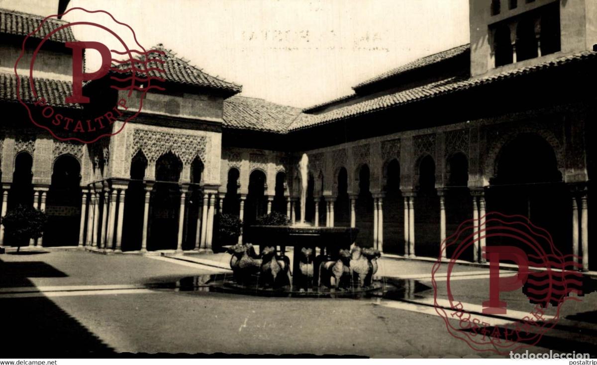 Postkarten: GRANADA ALHAMBRA PATIO DE LOS LEONES ANDALUC&Iacute;A ESPA&Ntilde;A ESPAGNE