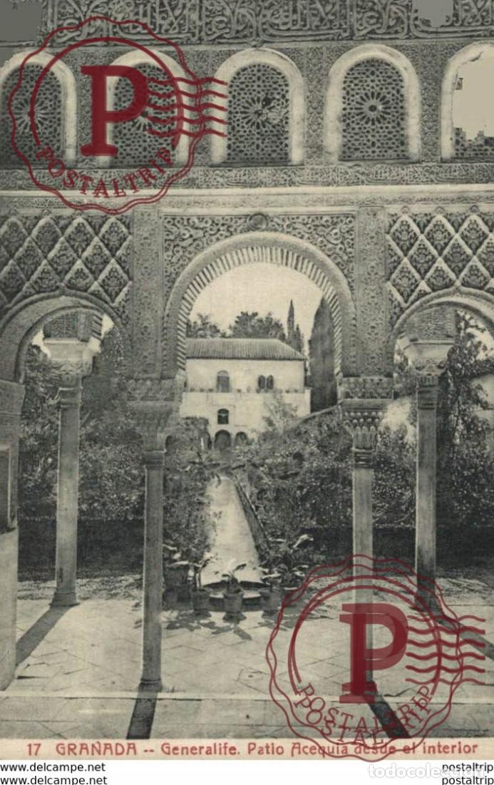 Cartes Postales: GRANADA. ALHAMBRA. GENERALIFE. PATIO ACEQUIA DESDE EL INTERIOR