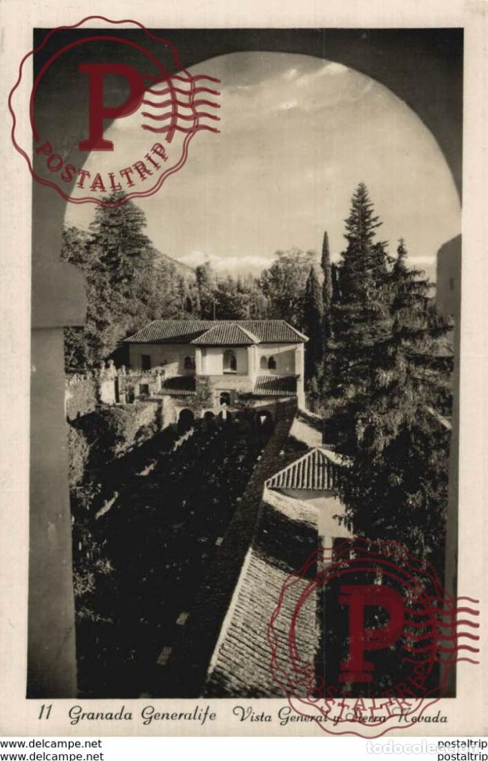Postales: GRANADA. GENERALIFE Y SIERRA NEVADA