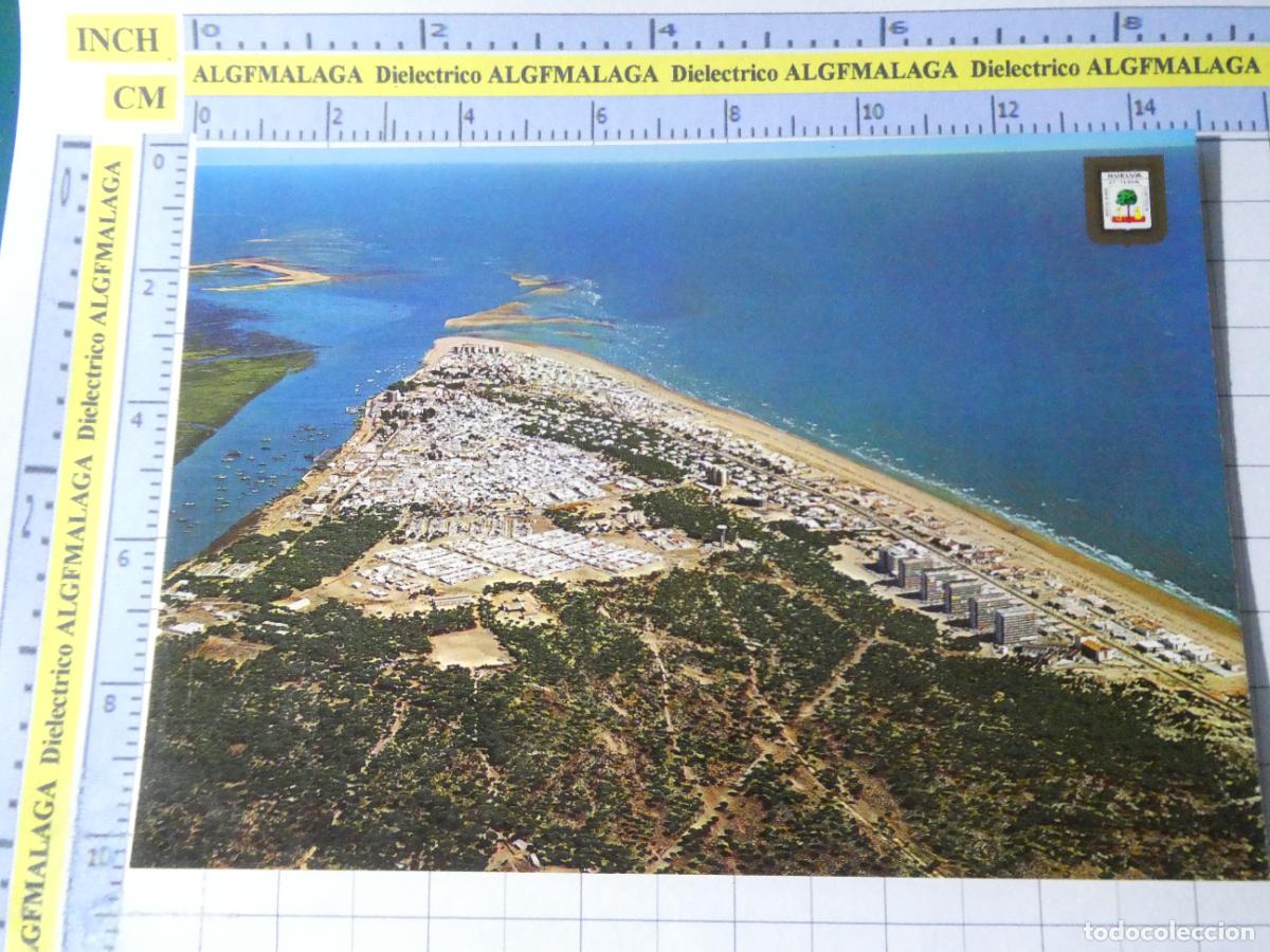 Postales: POSTAL DE HUELVA. A&Ntilde;O 1972. PUNTA UMBR&Iacute;A VISTA AEREA 1464 ESCUDO ORO. 2414