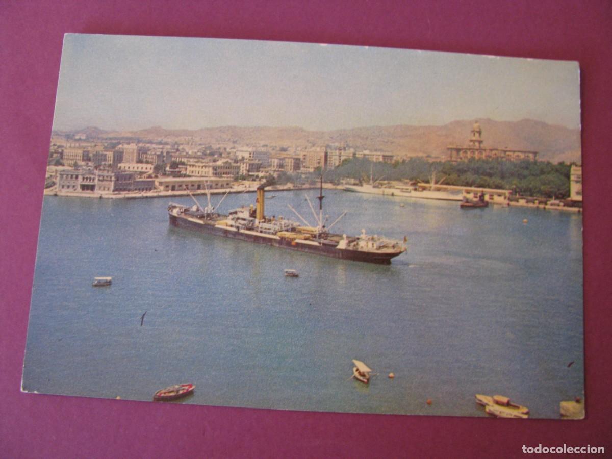 Postales: POSTAL DE MALAGA. PUERTO Y CATEDRAL. EXCLUSIVAS ALAMOS.