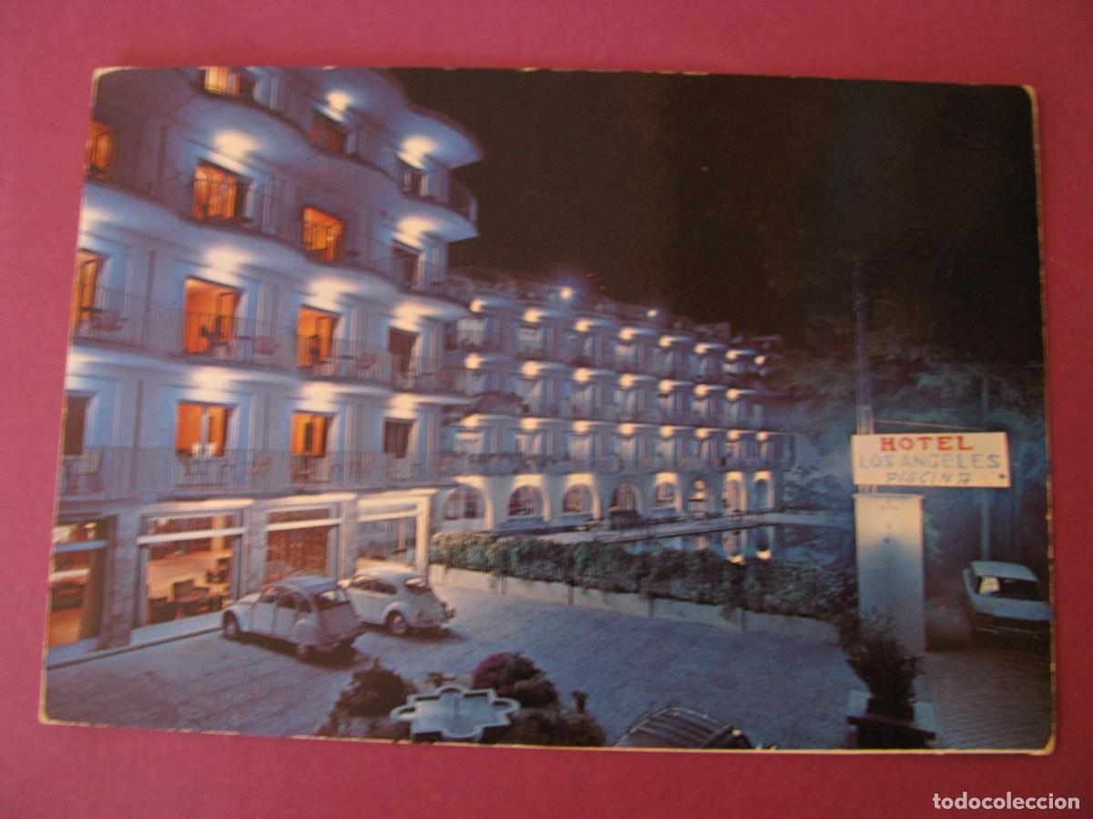 Postales: POSTAL DE GRANADA. HOTEL LOS ANGELES. VISTA ILUMINADA FACHADA PRINCIPAL. ZERKOWITZ
