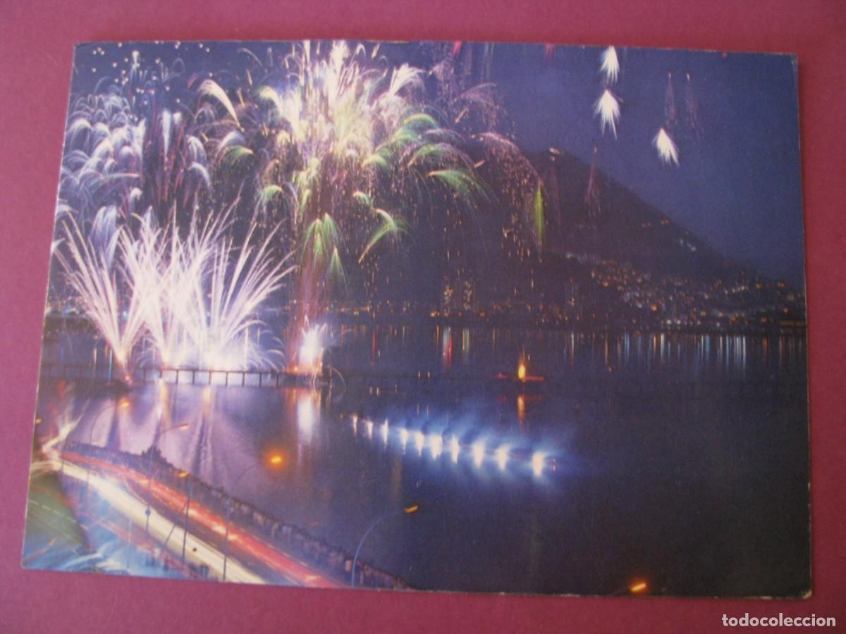 Postales: POSTAL DE LA LINEA DE LA CONCEPCION. FUEGOS ARTIFICIALES EN LA BAHIA. POSTALES INMA.