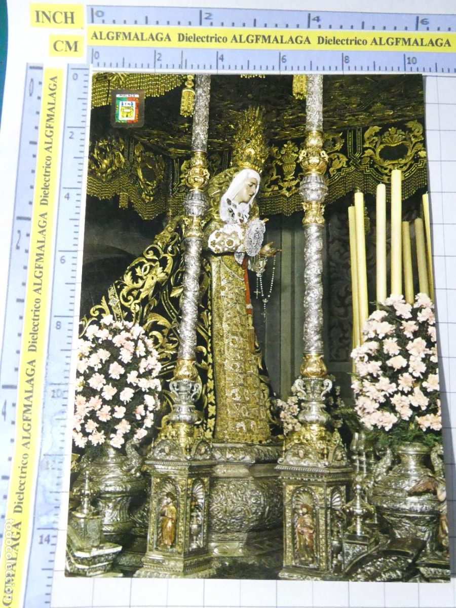 Postales: POSTAL DE M&Aacute;LAGA RELIGIOSA SEMANA SANTA. A&Ntilde;O 1972. MAR&Iacute;A SANT&Iacute;SIMA DOLORES 22 ESCUDO ORO. 2506