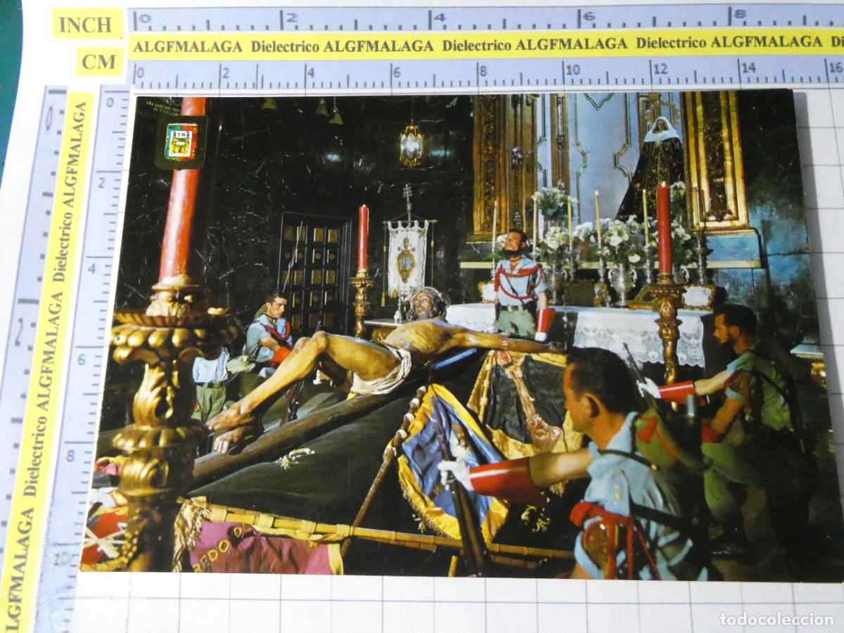 Postales: POSTAL DE M&Aacute;LAGA RELIGIOSA SEMANA SANTA. A&Ntilde;O 1964 CRISTO BUENA MUERTE LEGI&Oacute;N 11 ESCUDO ORO. 2510