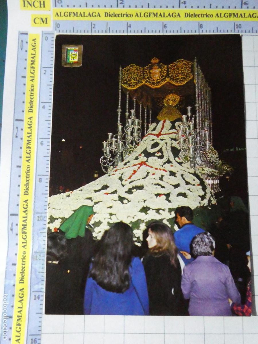Postales: POSTAL DE M&Aacute;LAGA RELIGIOSA SEMANA SANTA. A&Ntilde;O 1975. MAR&Iacute;A SANT&Iacute;SIMA DE LAS PENAS 27 ESCUDO ORO. 2512