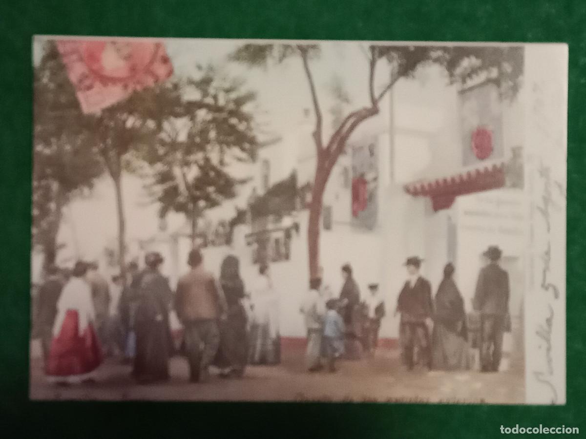 Postales: Replica de Postal Antigua - Feria de Sevilla - Caseta de los Artistas &rdquo;Exterior&rdquo; - Sevilla, 1907