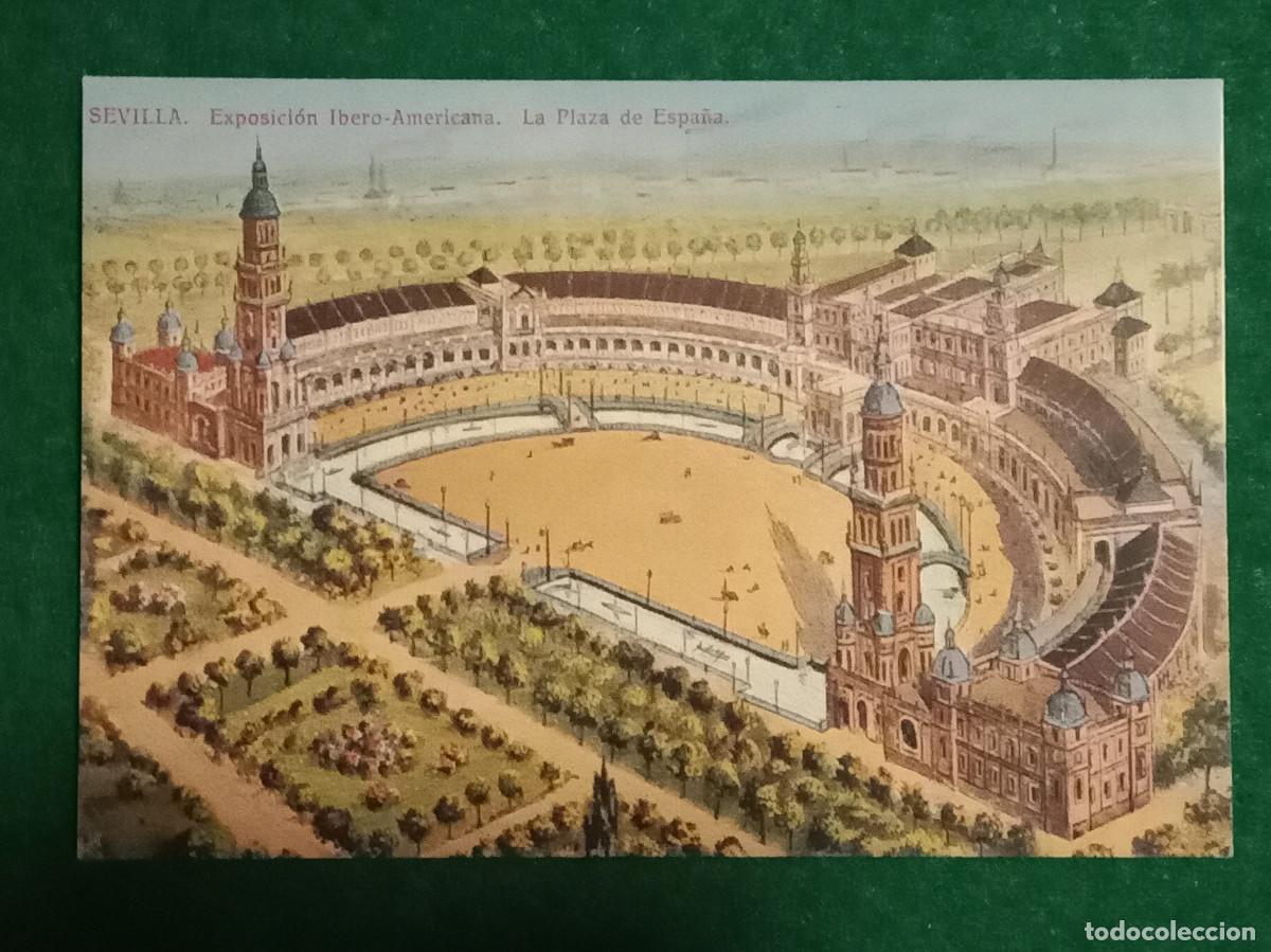 Postales: Replica de Postal Antigua - Plaza de Espa&ntilde;a (Sin la Fuente) - Expo Ibero Americana, 1929 - Sevilla