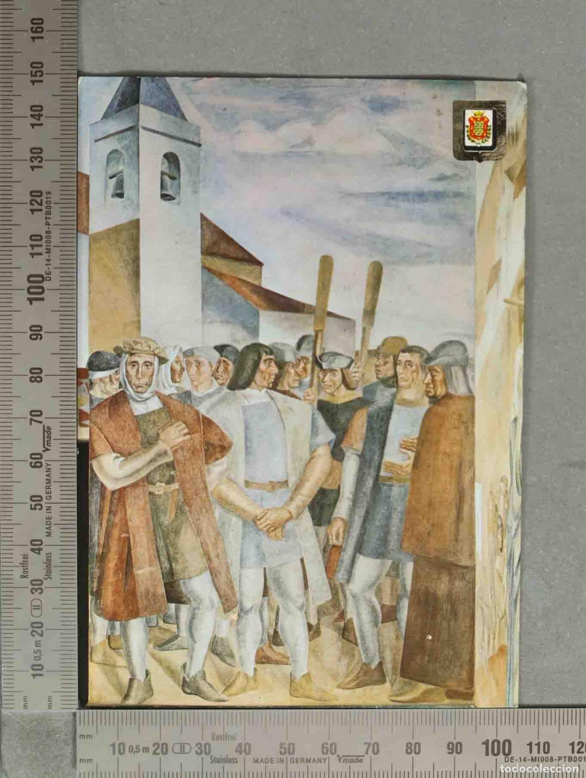 Postales: POSTAL. La R&aacute;bida, frescos de V&aacute;zquez D&iacute;az, Crist&oacute;bal Col&oacute;n