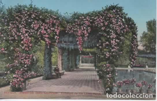 Cartes Postales: SEVILLA ESCRITA EXPOSICION IBEROAMERICANA ESTANQUE DE LOS LIRIOS