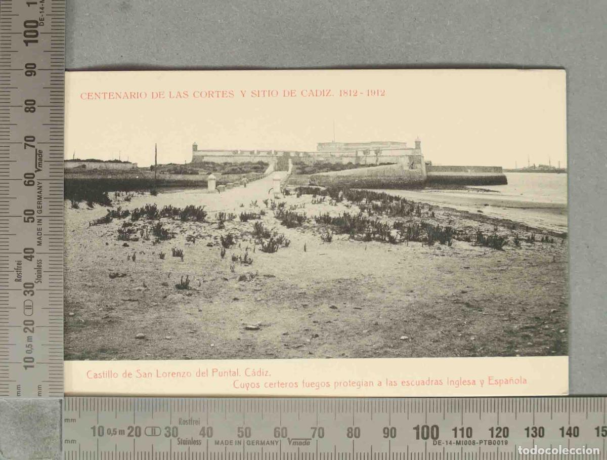 Postales: POSTAL. Castillo de San Lorenzo del Puntal - C&aacute;diz - Centenario de las Cortes y Sitio de C&aacute;diz - Fo