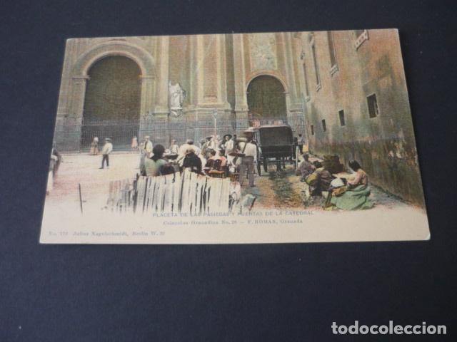 Postales: GRANADA PLACETA DE LAS PASIEGAS Y PUERTA DE LA CATEDRAL - Foto 1