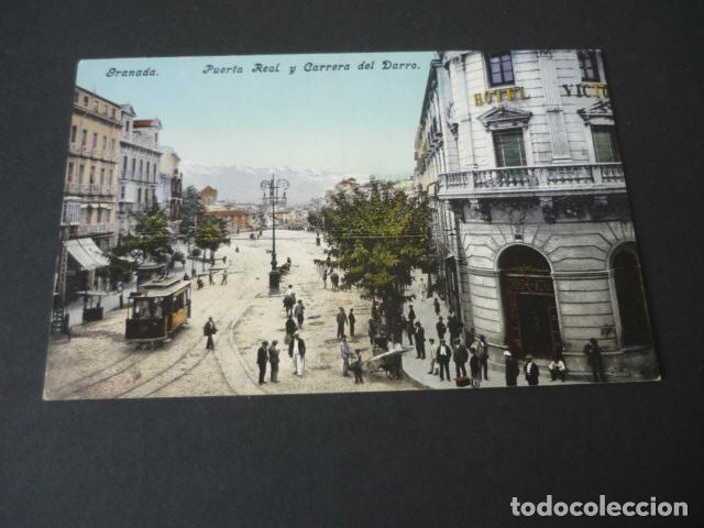 Postales: GRANADA PUERTA REAL Y CARRERA DEL DARRO PURGER SIN DIVIDIR