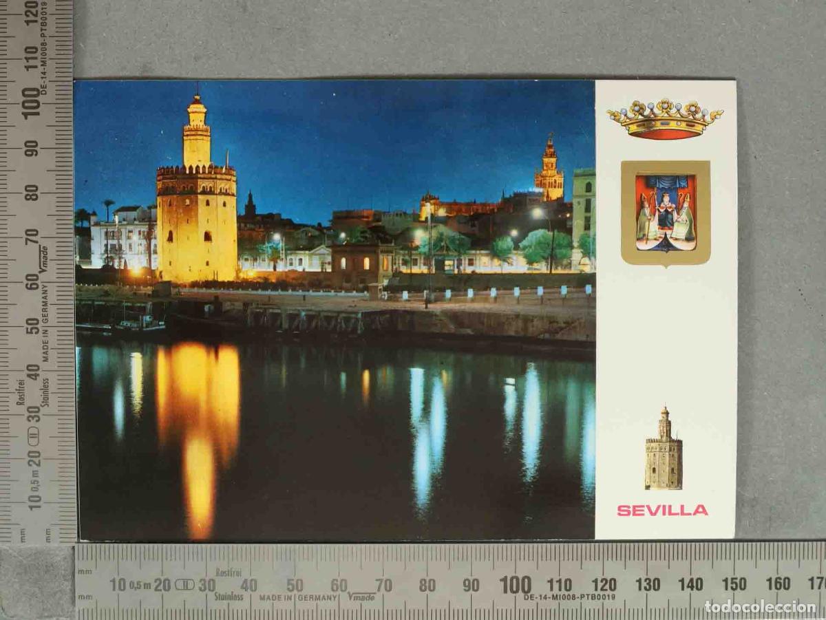 Postkarten: POSTAL. 1. COLECCION DE 14 MODELOS SEVILLA N.&ordm; Torre del Oro y Giralda. Vista nocturna