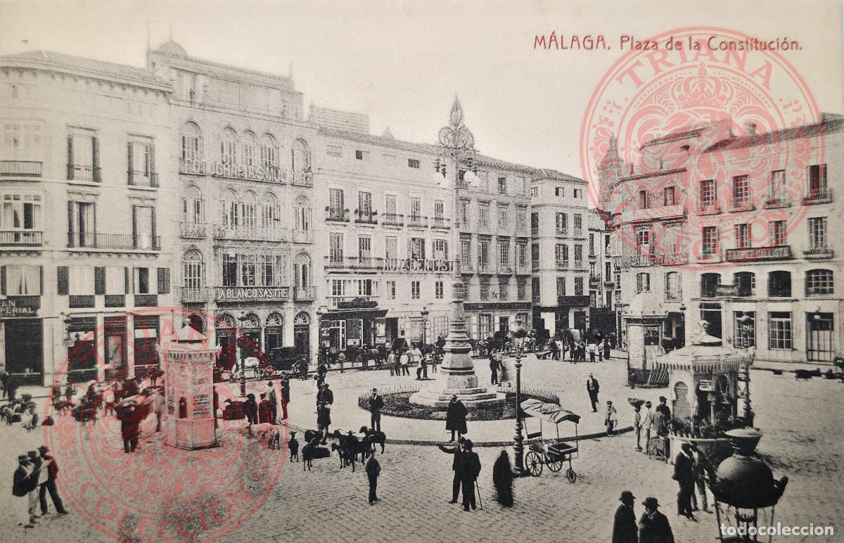 Postales: POSTAL DE MALAGA - PLAZA DE LA CONSTITUCI&Oacute;N (FOTOTIPIA THOMAS)