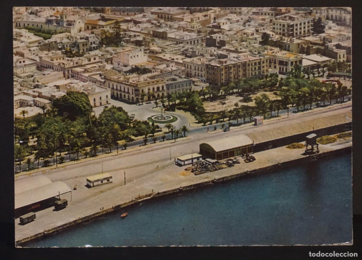 Postales: Almeria, vista parcial desde avi&oacute;n postal circulada del a&ntilde;o 1964