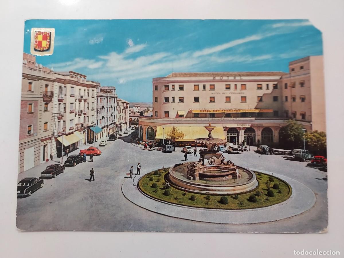 Postales: POSTAL JAEN PLAZA DE COCA DE LA PI&Ntilde;ERA. 1966. ESCRITA. ESTACION AUTOBUSES HOTEL REY FERNANDO