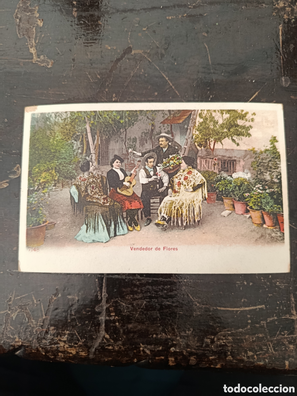 Postales: Postal tem&aacute;tica andaluza gitana vendedor de flores