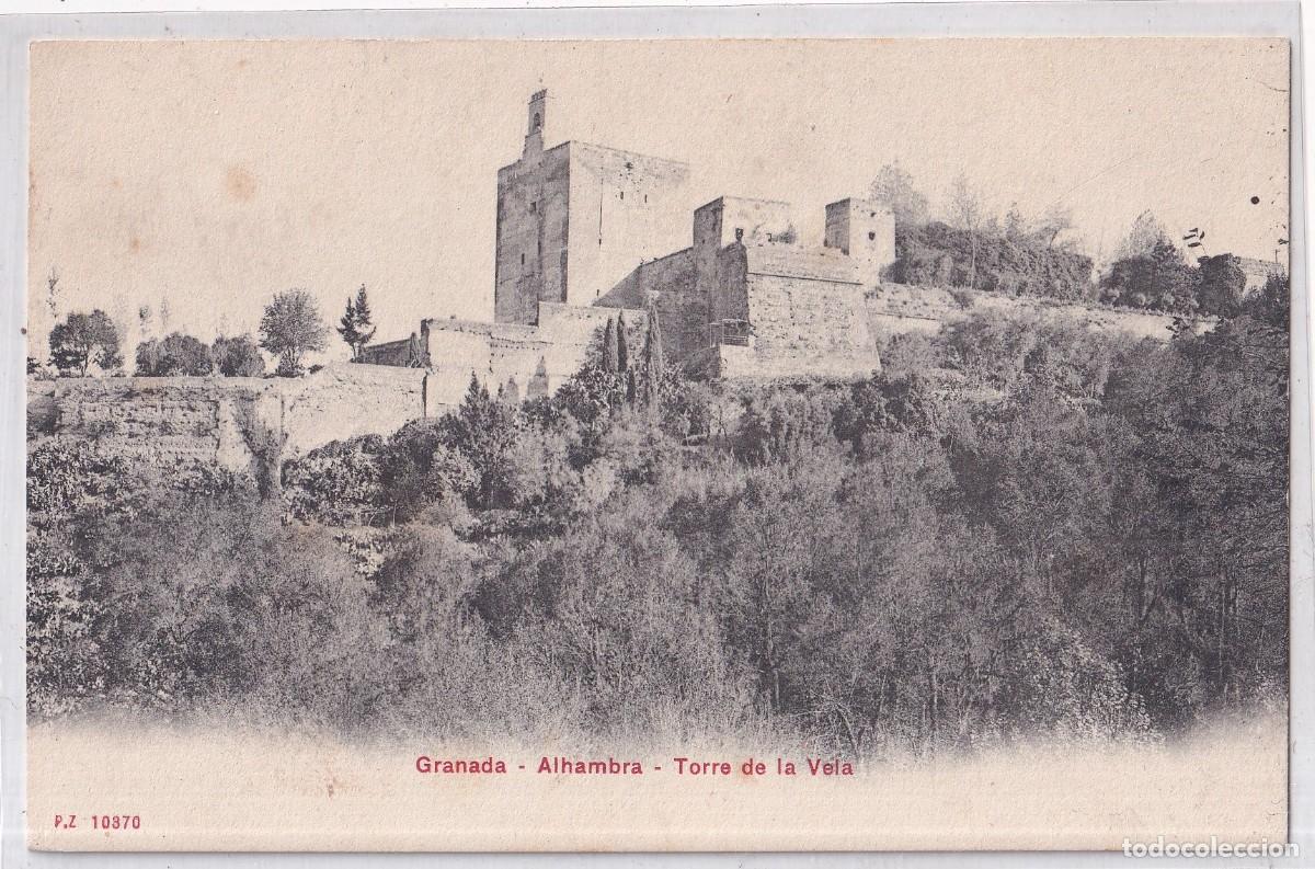Postkarten: PZ 10370 Granada. Alhambra. Torre de la Vela. Reverso sin dividir. Sin circular