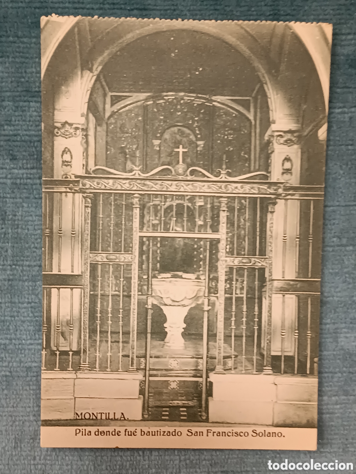 Postales: MONTILLA. Pila donde fu&eacute; bautizado San Francisco Solano