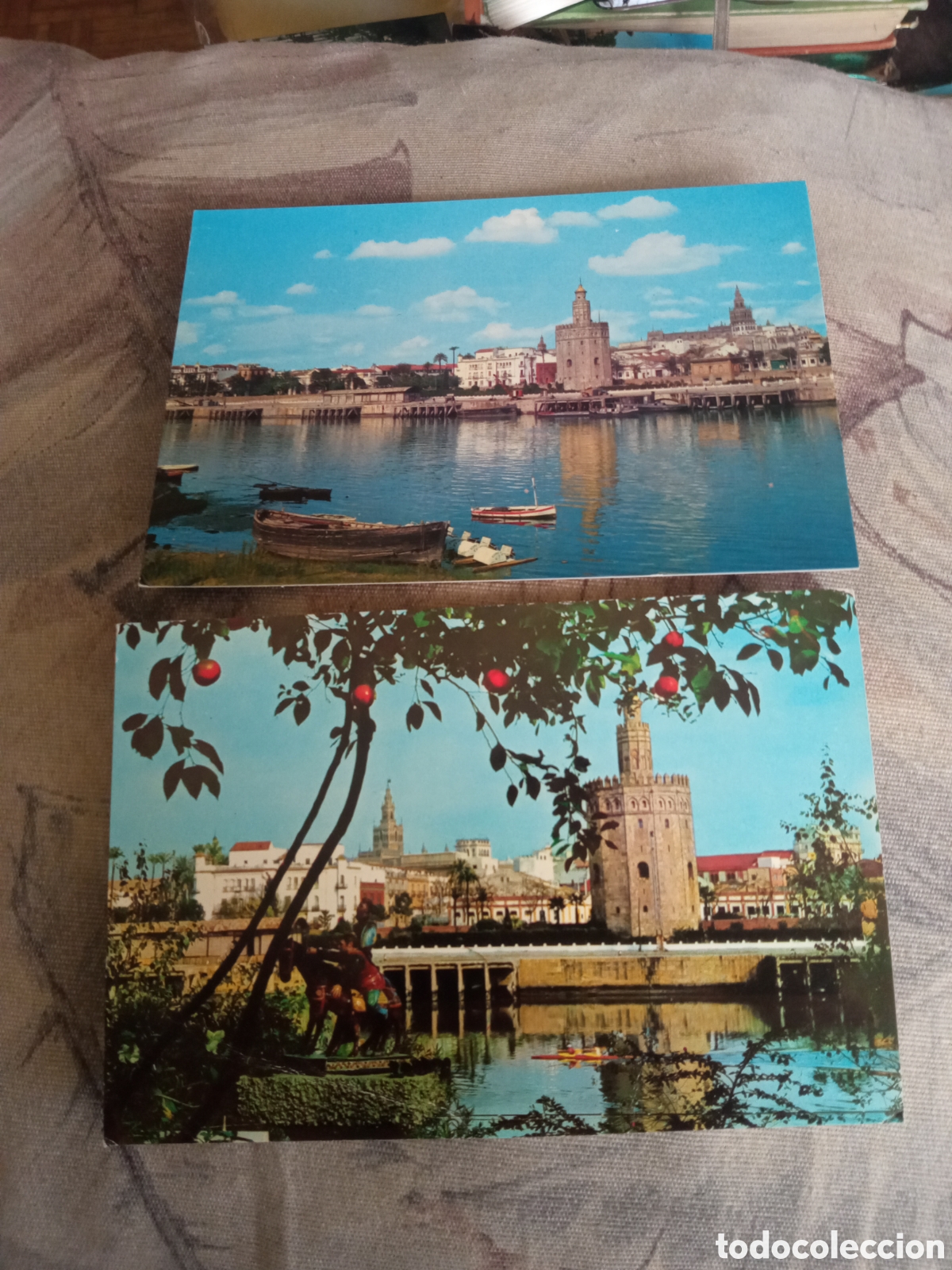 Postales: Dos antiguas postales fotogr&aacute;ficas de Sevilla