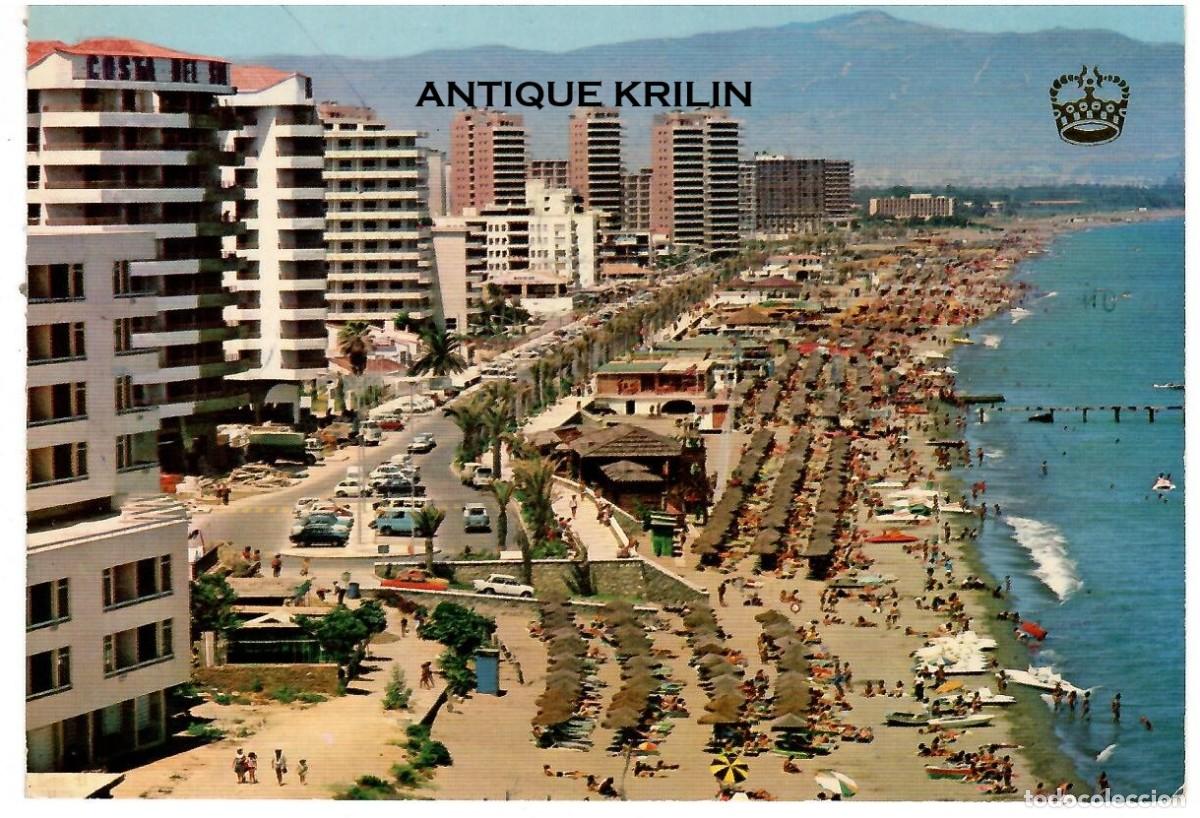 Postales: TORREMOLINOS N&ordm; 5295 VISTA PARCIAL DE LA PLAYA / EDICIONES LA CORONA / FRANQUEADA