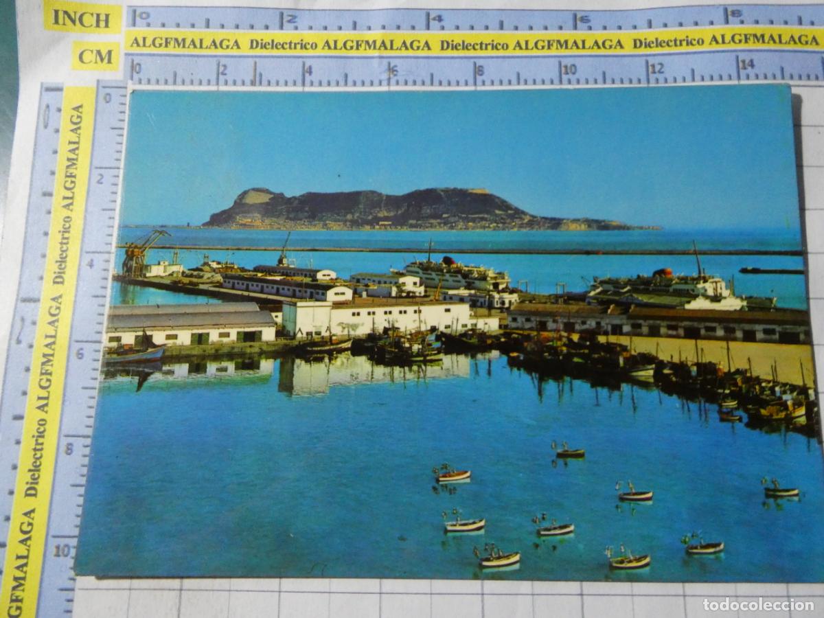 Postales: POSTAL DE C&Aacute;DIZ. A&Ntilde;O 1966. ALGECIRAS PUERTO AL FONDO PE&Ntilde;&Oacute;N DE GIBRALTAR 1 COSTA SOL. 2538