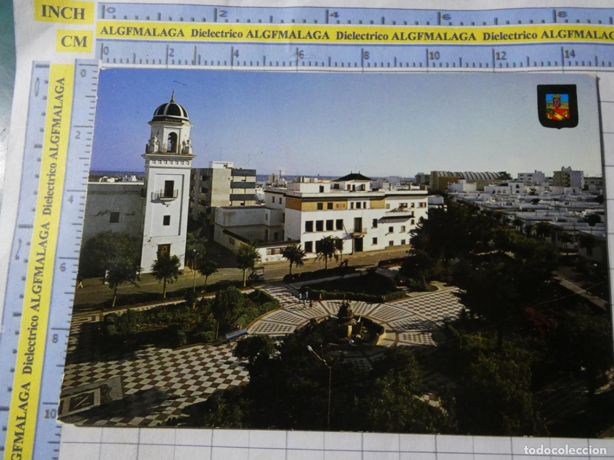 Postales: POSTAL DE C&Aacute;DIZ. A&Ntilde;O 1976. BARBATE DE FRANCO PLAZA DE LA INMACULADA 15 ESCUDO ORO. 2544