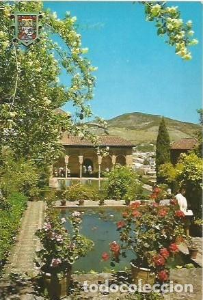 Postales: POSTAL A COLOR GRANADA ALHAMBRA SERIE 45 N&ordm; 197 JARDINES DEL PORTAL ZERKOWITZ