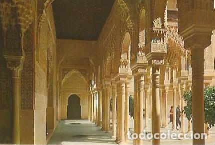 Postales: POSTAL A COLOR GRANADA ALHAMBRA SERIE 45 N&ordm; 393 GALERIA Y COLUMNAS PATIO DE LOS LEONES ZERKOWITZ