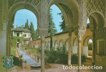 Postales: POSTAL A COLOR GRANADA GENERALIFE SERIE 45 N&ordm; 56 ARCADAS Y JARDINES A ZERKOWITZ