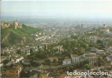 Postales: POSTALES COLOR GRANADA ALHAMBRA N&ordm; 1199 VISTA DE LA ALHAMBRA Y CIUDAD ZERKOWITZ